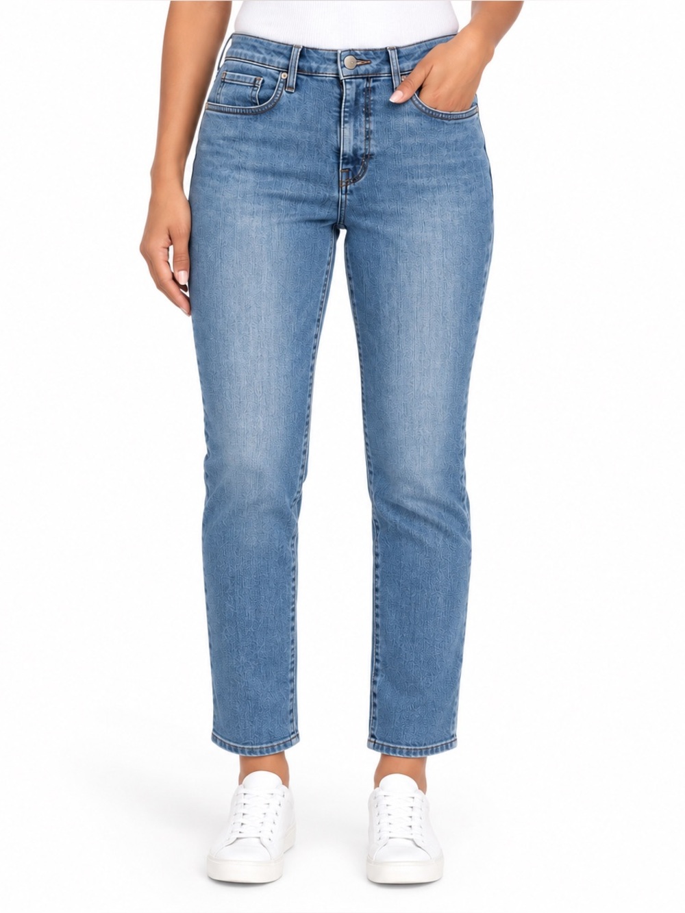 NYDJ Sheri Slim Lift Tuck Stretch Medium Wash Blue Jeans Size 8